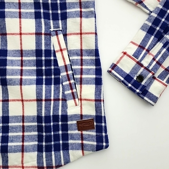 L.L. Bean Women's Relaxed Fit Light Flannel Plaid Cotton Hood Zip Up Jacket Sz S - Picture 5 of 12